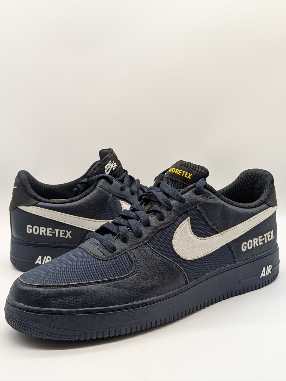 Mens Size 15 Nike Air Force 1 Low Gore-Tex Navy Obsidian White Shoes CK2630-400